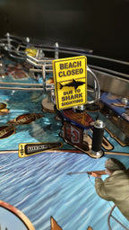 Jaws Pinball Beach Closed Sign